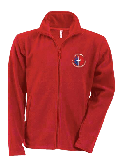 BLOUSON POLAIRE ROUGE MANCHES LONGUES MIXTE